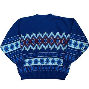 Vintage 1980s Mens Nordic Pattern Sweater